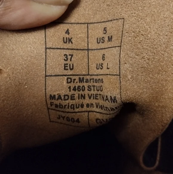 Dr. Martens 1460 Stud Leather Black Rolled Vintage Smooth Boots - Picture 9 of 11